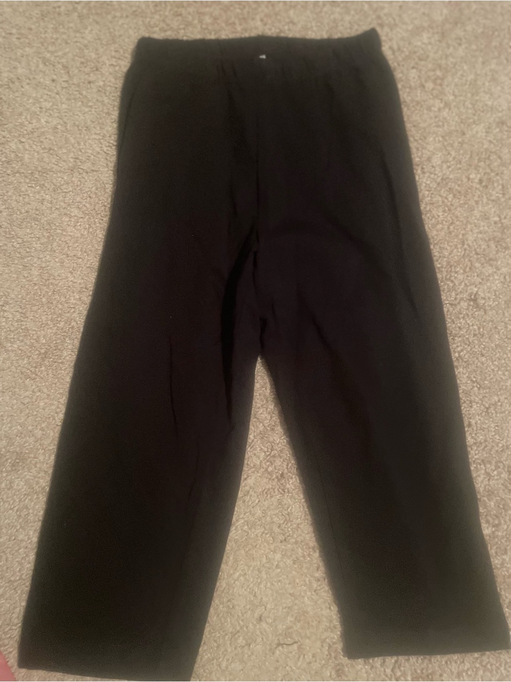 Black Wide-Leg Elastic Waist Pants